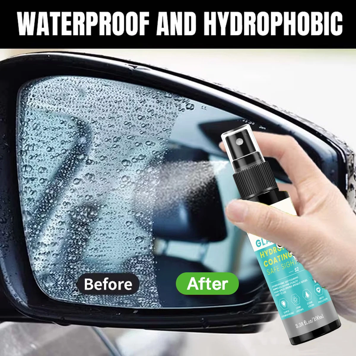 JB‑XPCS Glass Hydrophobic Coating Spray Super Water Repellent Long Lasting Anti‑Pollution Auto Glass Care YT0303