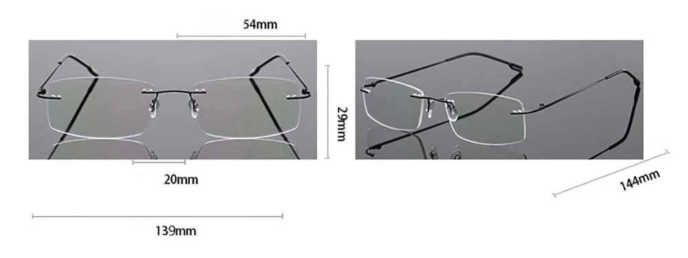 Blaulichtblockierende, ultraleichte TR90-Speicher-Titan-Randlose Lesebrille für Herren und Damen, Presbyopie-Brille +1,0 +1,5 +2,0 – Detail 2