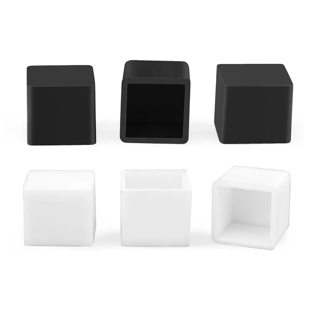 10/20Pcs Square Silicone Chair Leg Caps Non-slips Table Foot Dust Cover Floor Protector Pads Pipe Plugs Furniture Leveling Feet
