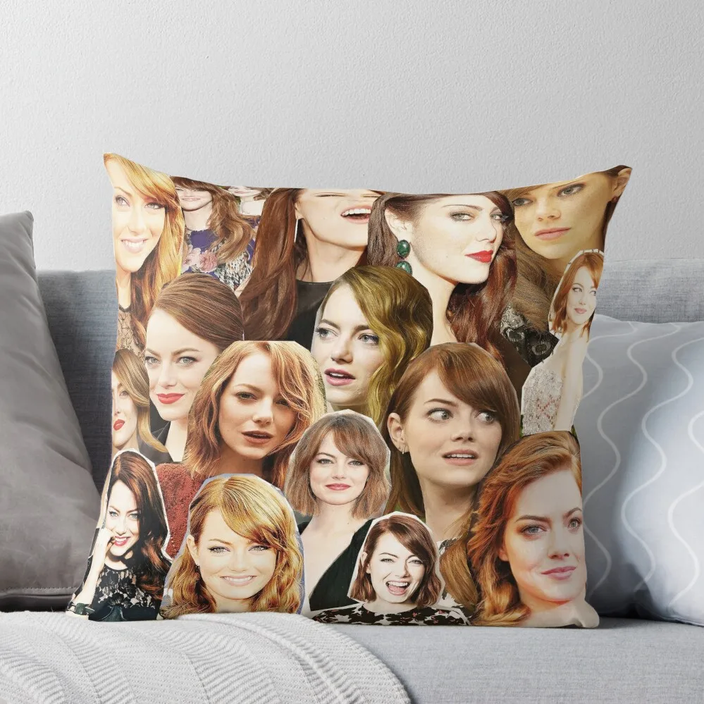 emma stone collage Throw Pillow Pillow Cover Ornamental Pillow Luxury Case Christmas Pillows