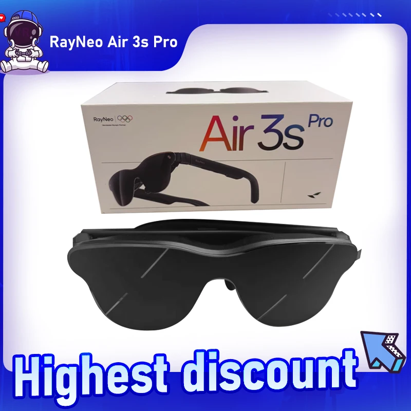 Óculos AR inteligentes RayNeo Air 3S Pro, equivalentes a 4 metros 135 polegadas, som surround 3D, 120 Hz