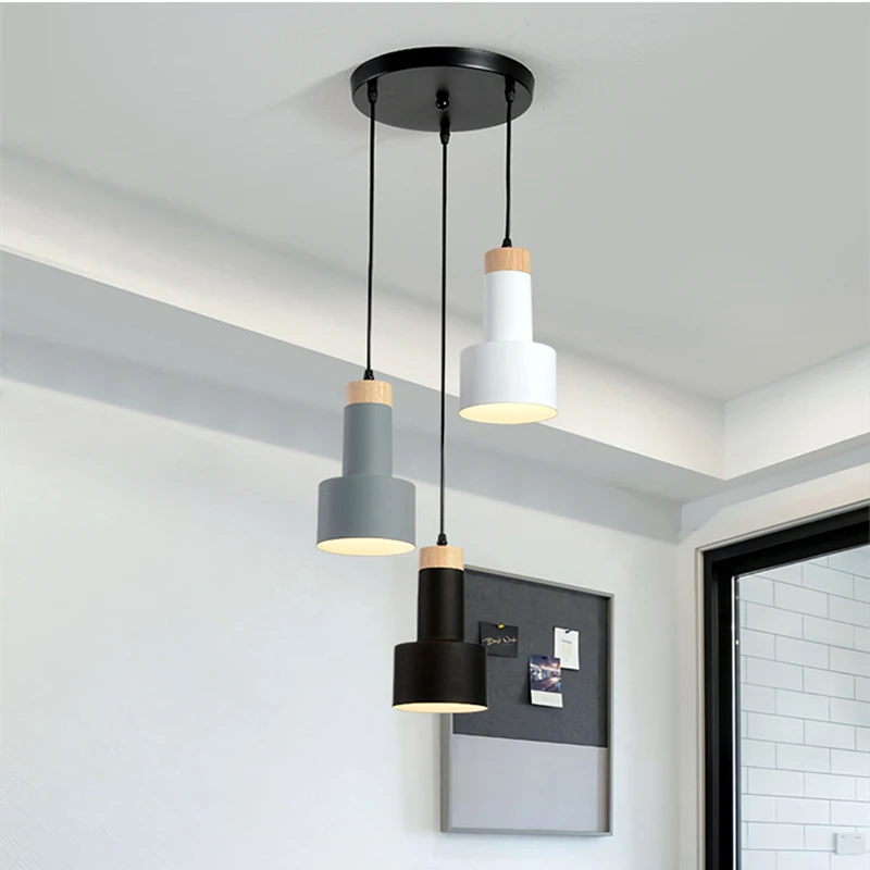 

Nordic Wood Pendant Lights Fixture Modern Indoor Hanging Lamps Wooden Metal Kitchen Dining Room Suspension Lighting Luminaire