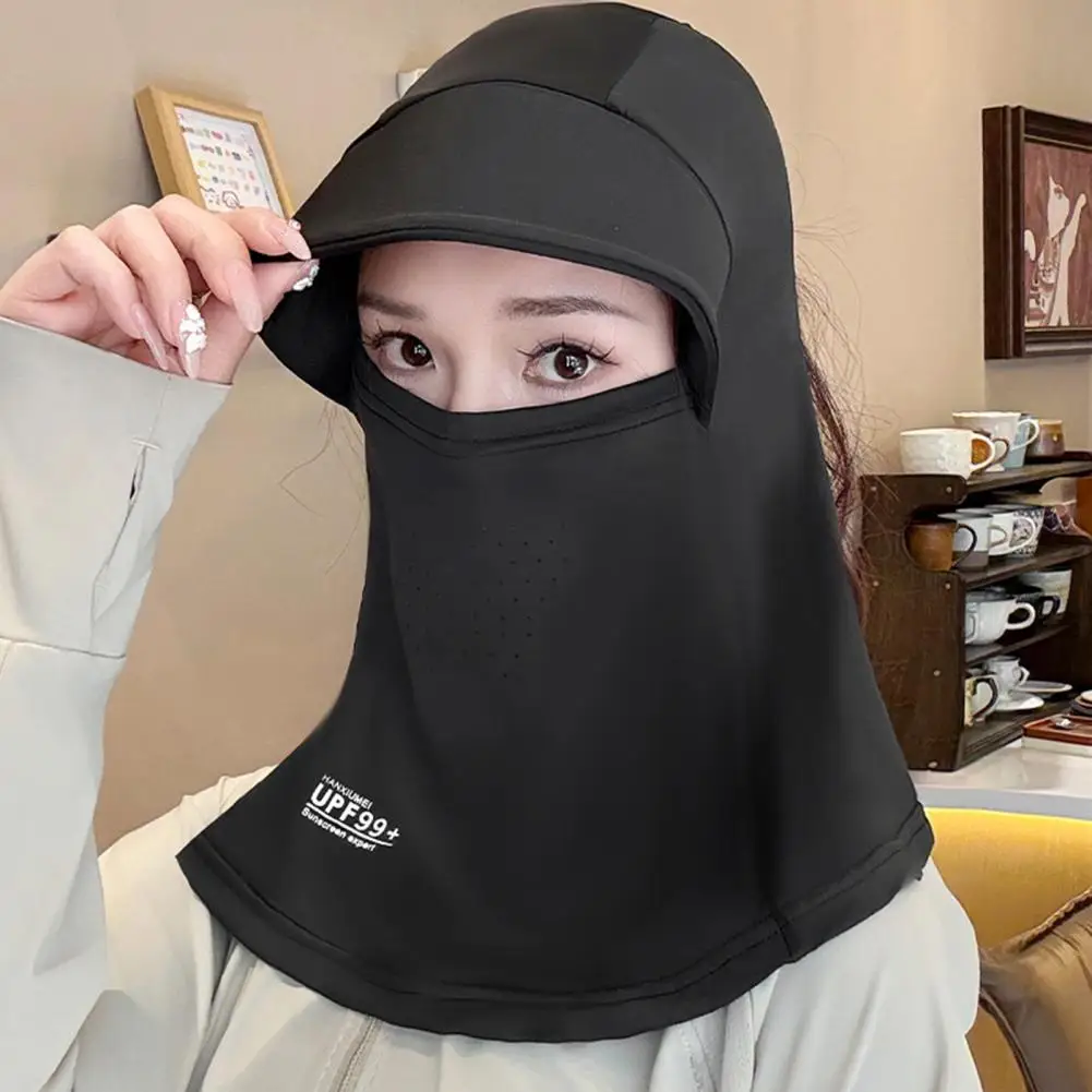 Sun Protection Mask, Full Face Covering Face Mask Elastic Ice Silk Mask, Breathable Lightweight Sunscreen Mask 95