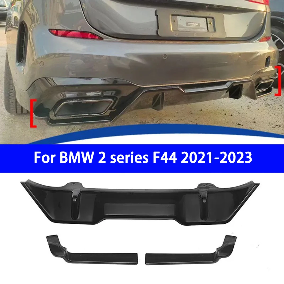 For BMW 2 SeriesF44 4-door 225i M440i  21-23 Body Kit Front Lip, Rear Lip, Side Skirt Trims, Rear Spoiler, Front and Rear Bumper