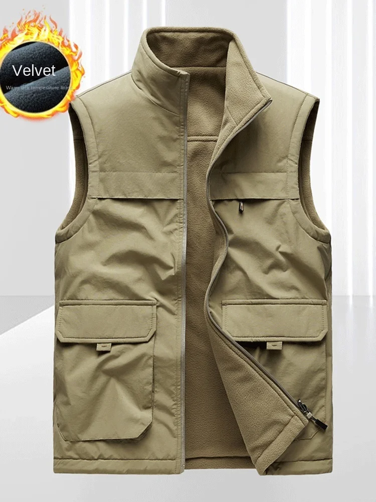 Men's Coat Fishing Clothing Hunting Vest Camping MAN Motorcyclist Coats Original High Quality Work Winter Gilets