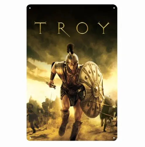 1p,Troy Brad Pitt Movie Metal Poster Tin Sign - 20x30cm Collectable Plate