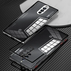 Alloy Metal Protection Case For Red Magic 8 8S Pro Plus Transparent Tempered Glass Hard Shockproof Back Cover Bumper Phone Case