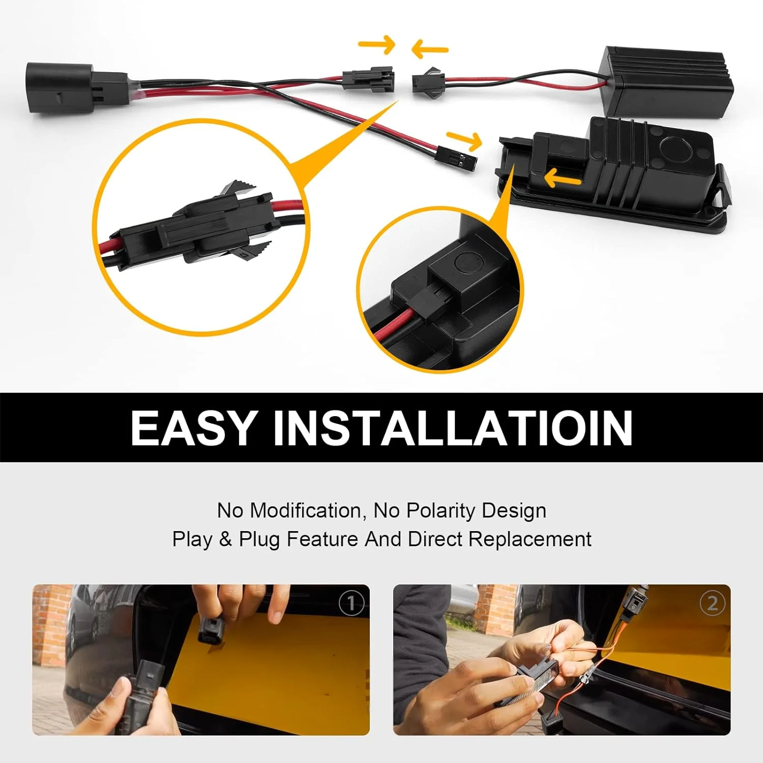 2pc 12V Car's LED License Plate Lights for VW Passat B6 CC Eos Golf 4 5 6 7 Mk7 Polo Superb Seat Leon Altea Exterior Accessories - Image 3