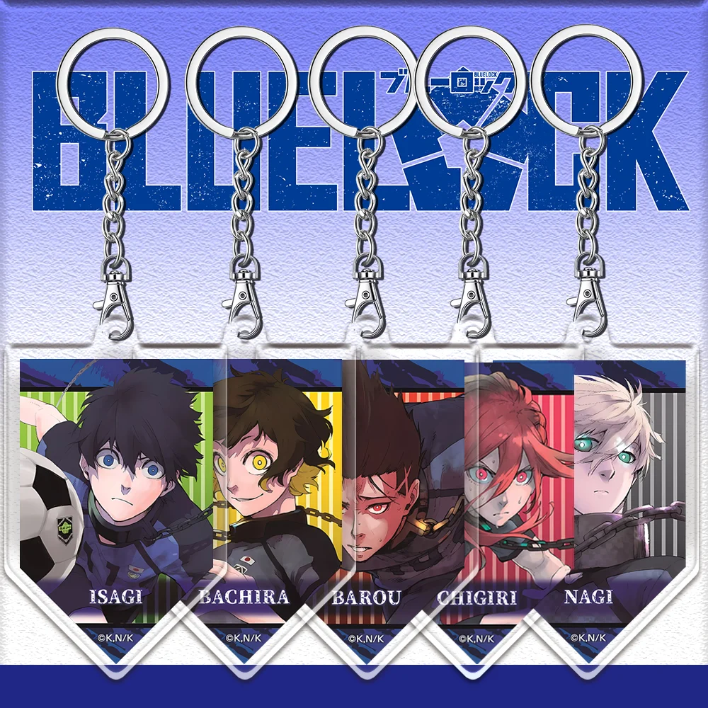 12cm BLUE LOCK Double-sided Color Acrylic Keychain Fun Key Jewelry Student Backpack Pendant Anime Peripheral Pendant Gift