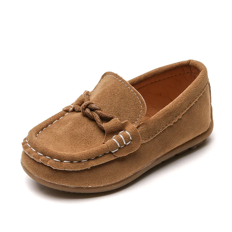 Children Shoes 2024 Spring Autumn Kids Slip-on Shoes Boys Loafers Soft PU Leather Toddler Casual Shoes Gray, Brown