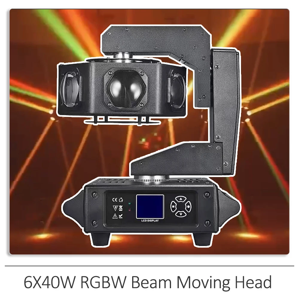 

New Arrival ！LED 6X40W RGBW UFO Beam Moving Head Light Infinite Rotation DMX512 For DJ Disco Party Club Show Stage Effect Lights