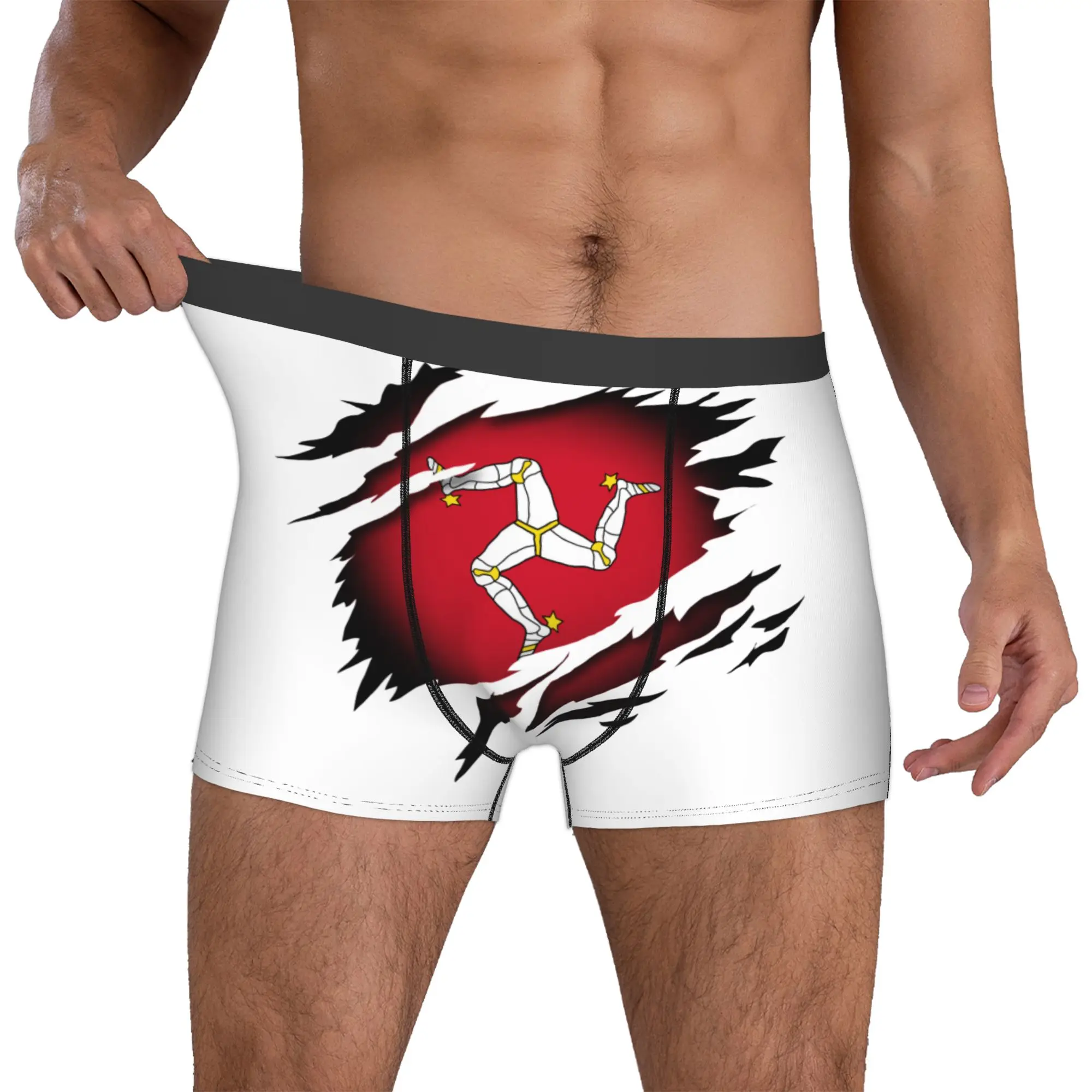 

Isle Of Man Flag Underwear Men Printed Boxer Briefs Shorts Panties Soft Underpants