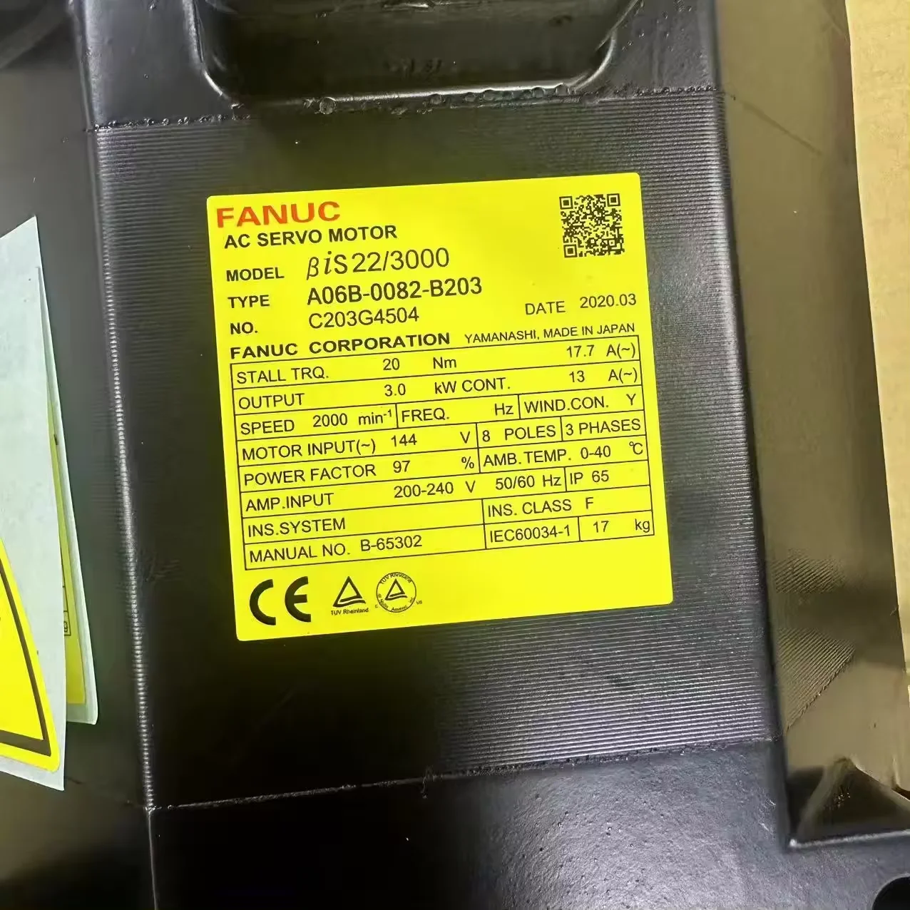 

A06B-0082-B203 Fanuc Servo Motor Tested Ok A06B 0082 B203