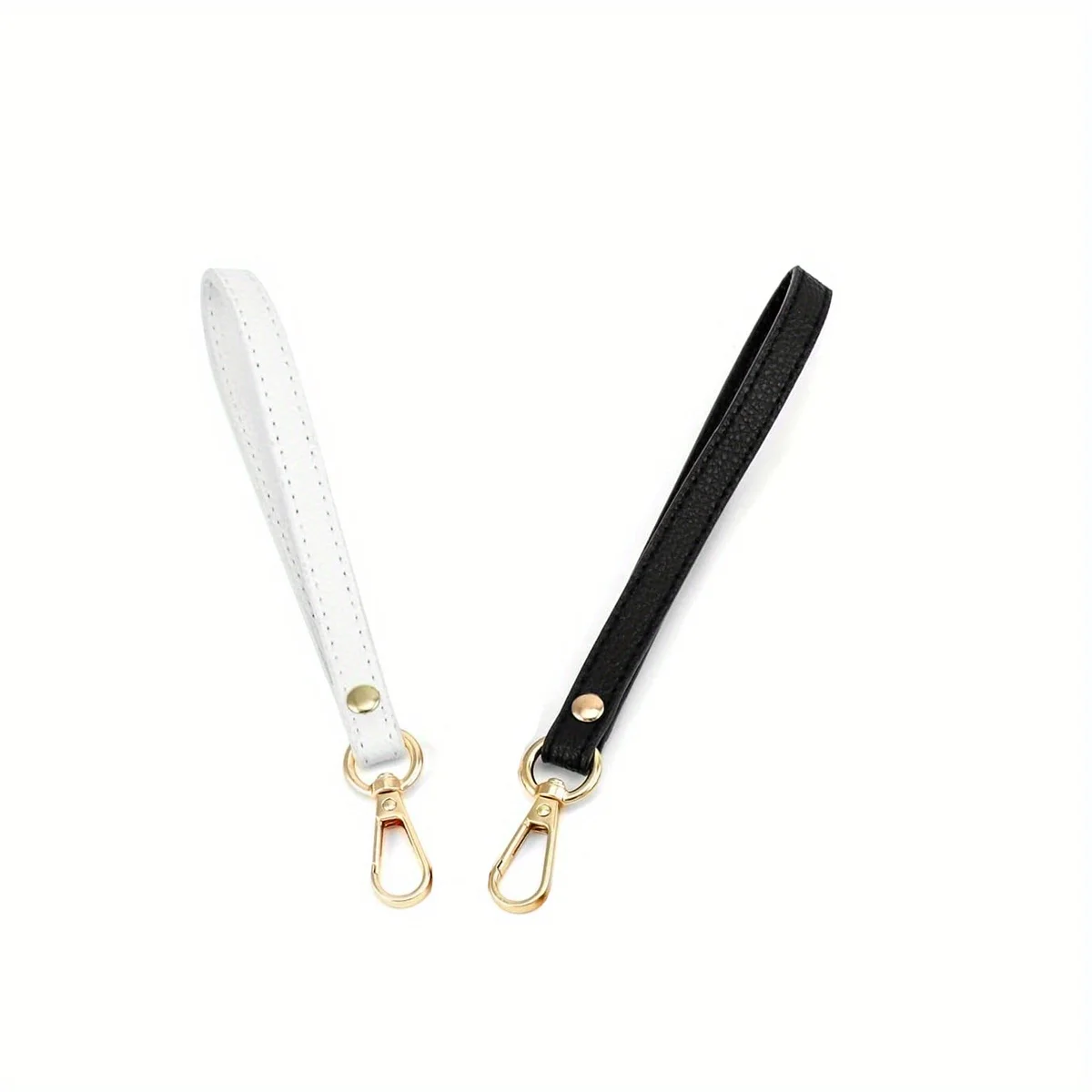 1Pcs PU Leather Keychain With Metal Silver Key Ring Lock For Wallet Purse Wrist Straps Keychain Handle Cord Handbag Straps