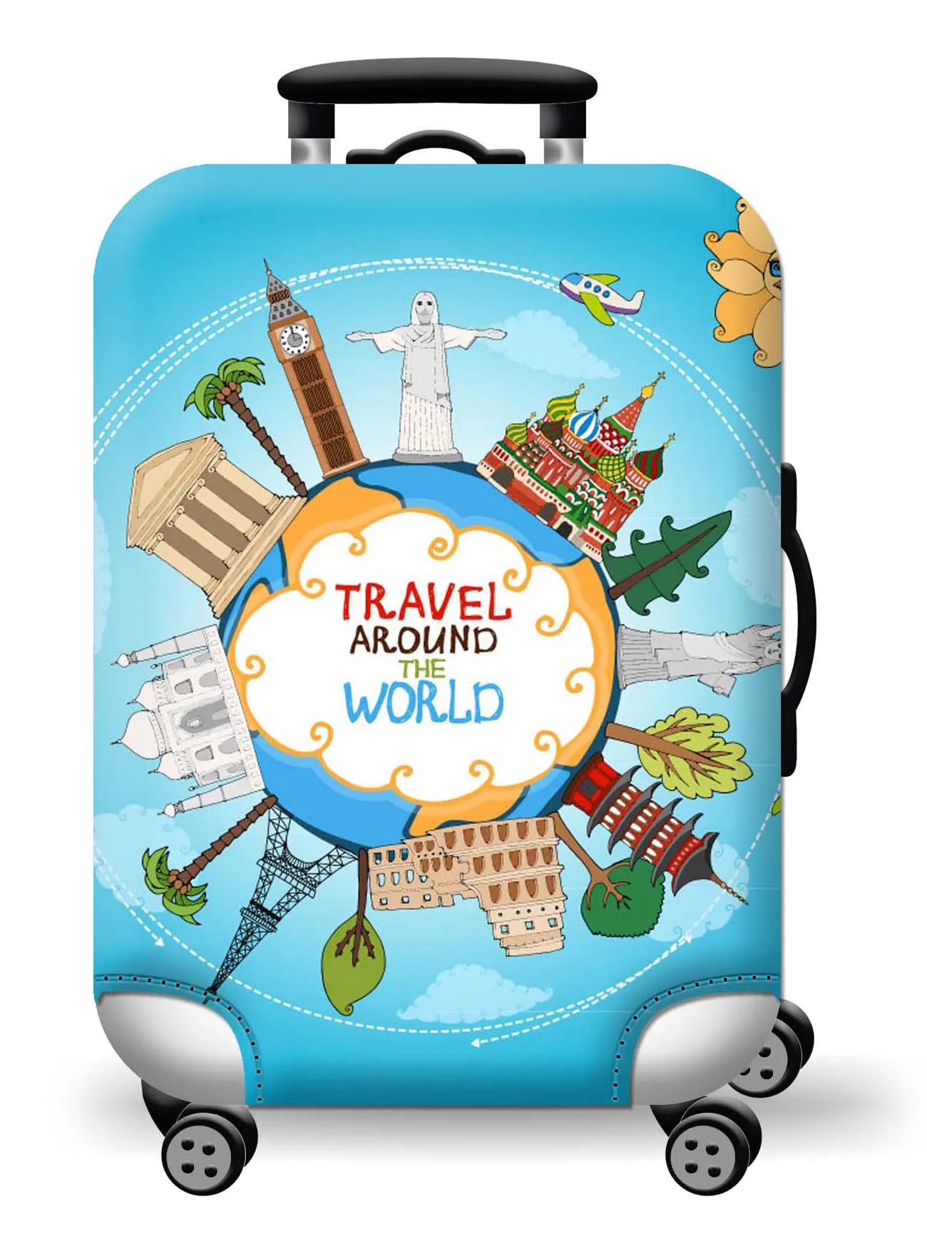 QUEENSHOW Housse de Valise Carte du Monde 6