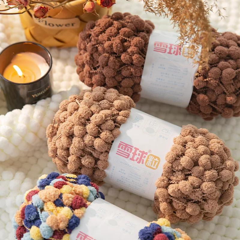 100G Sneeuwbal Garen Klein Bal Garen Gevlochten Kussen Vloer Kussen Diy Hand Gehaakt Materiaal Pakket