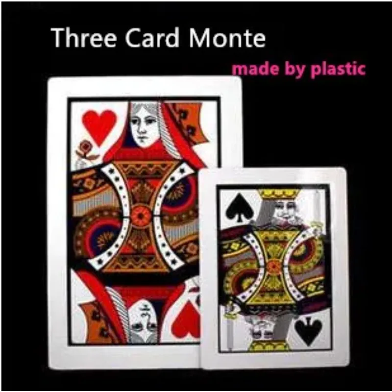 3pcs Automatic Three Card Monte - Giant, Plastic (45*30cm),Magic Tricks Card Change Magie Stage Illusion Gimmick Comedy Props