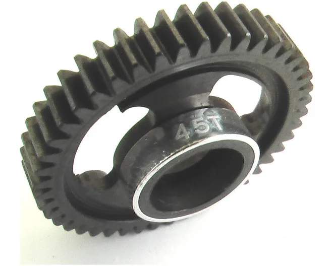 Hot Racing SVXS845 45T Lightweight Hardened Steel Spur Gear Silver Ring Rep Stock Nylon for 1/16 TRA E-Revo/Slash 4X4/Summit