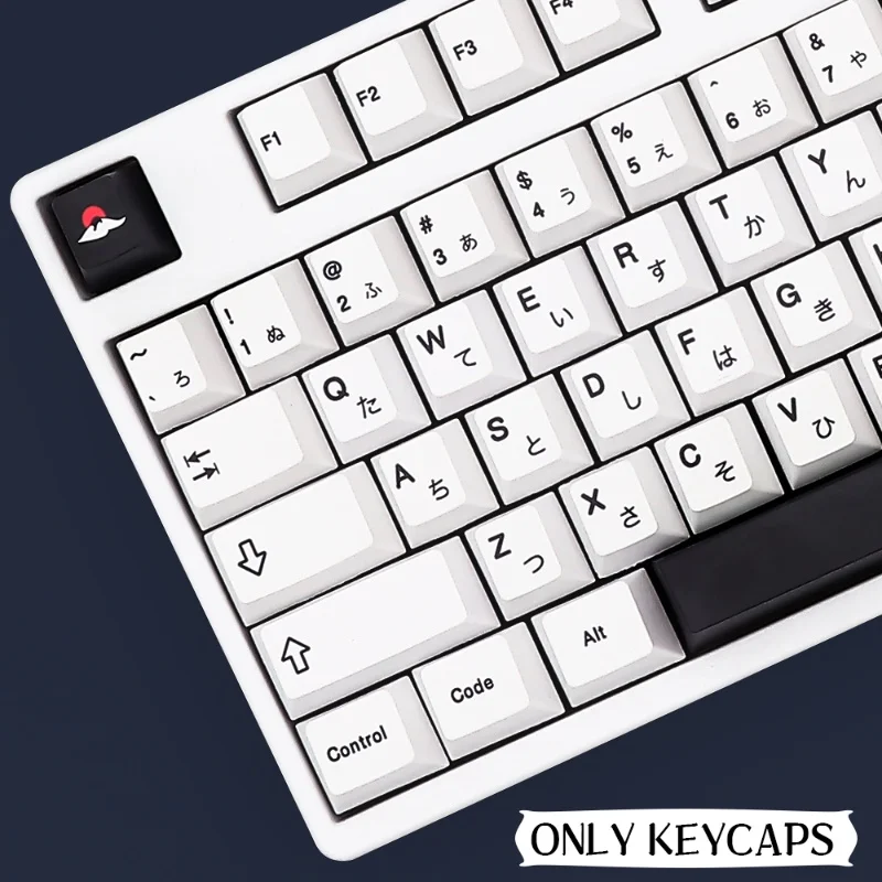 English Japanese Black White Theme Key Cap 140 Key Original Factory Height Personalized Pbt Mechanics Keyboard Key Caps