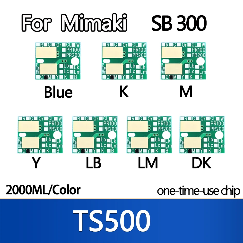 2000ML SB300 SB 300 Ink Chip for Mimaki TS500 Ink Bottle disposable chip K M Y Blue LM LB DK