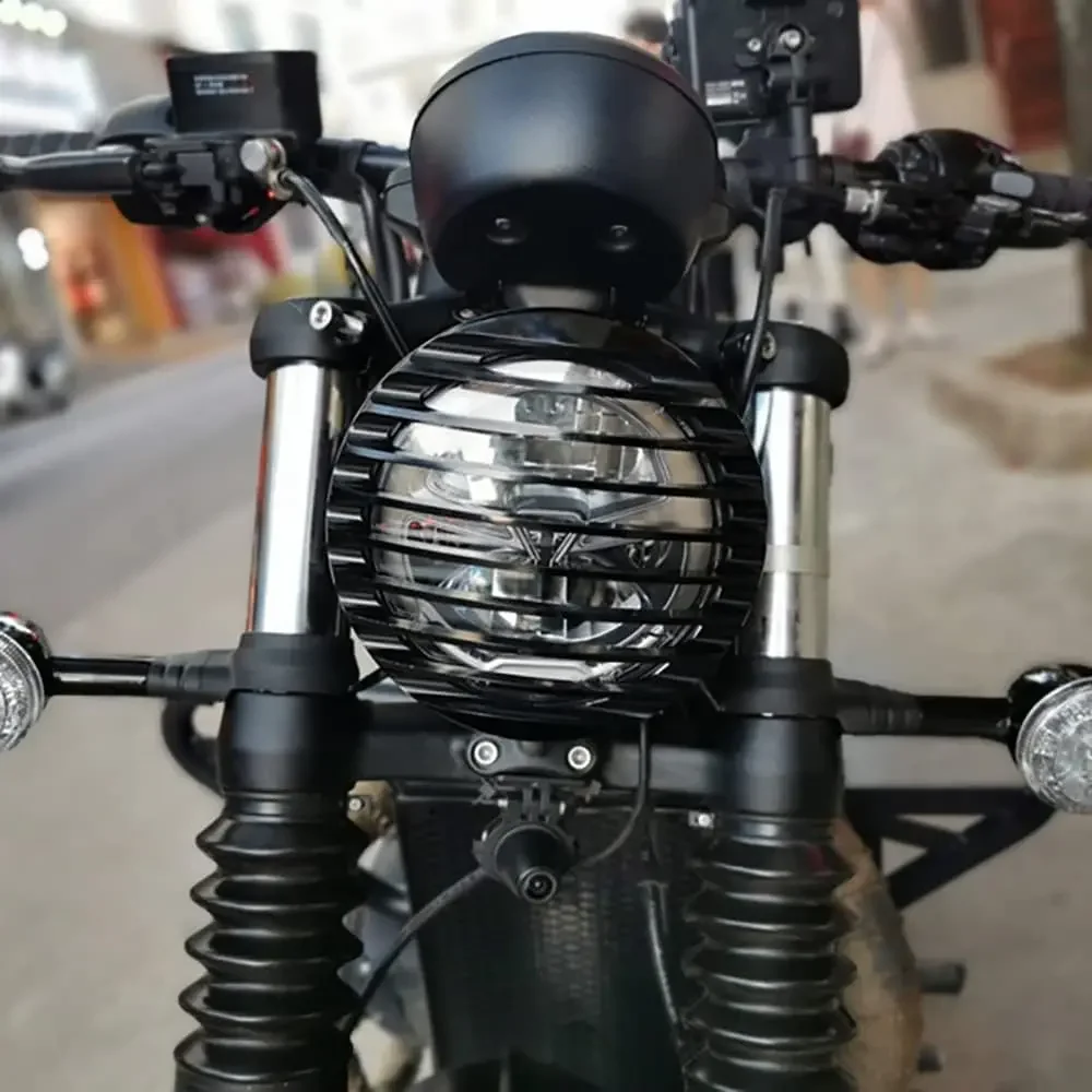 Motorcycle Retro Front Headlight Grill Cover Fairing Mask Fork Cowl Visor Guard Protect Trim For Triumph Bonneville Bobber 18-22