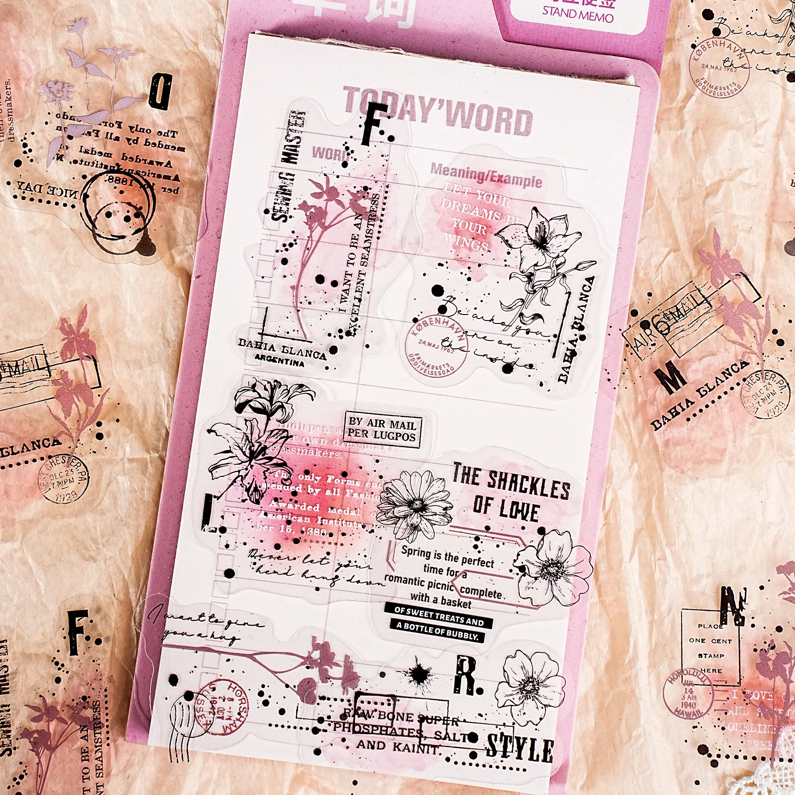 Etori Life Mist Shadow Residue Series ملصقات عتيقة بنمط الملصقات الإنجليزية للديكور على أجهزة الكمبيوتر المحمولة وحقائب الهواتف وحقائب السفر والدراجات وألبومات الصور وديكور قرطاسية الطلاب وملصقات الكتابة على الجدران #6