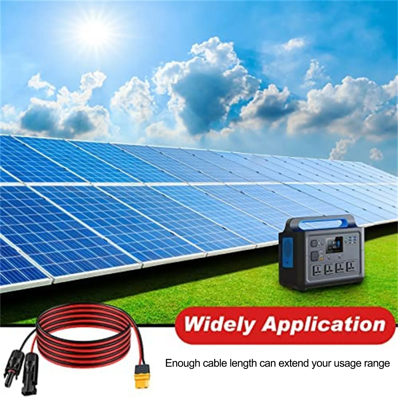 

Charging Cable Connecting Cable 1m Accessories Connection Cable Female Replacement Solar Generator Solar Panel