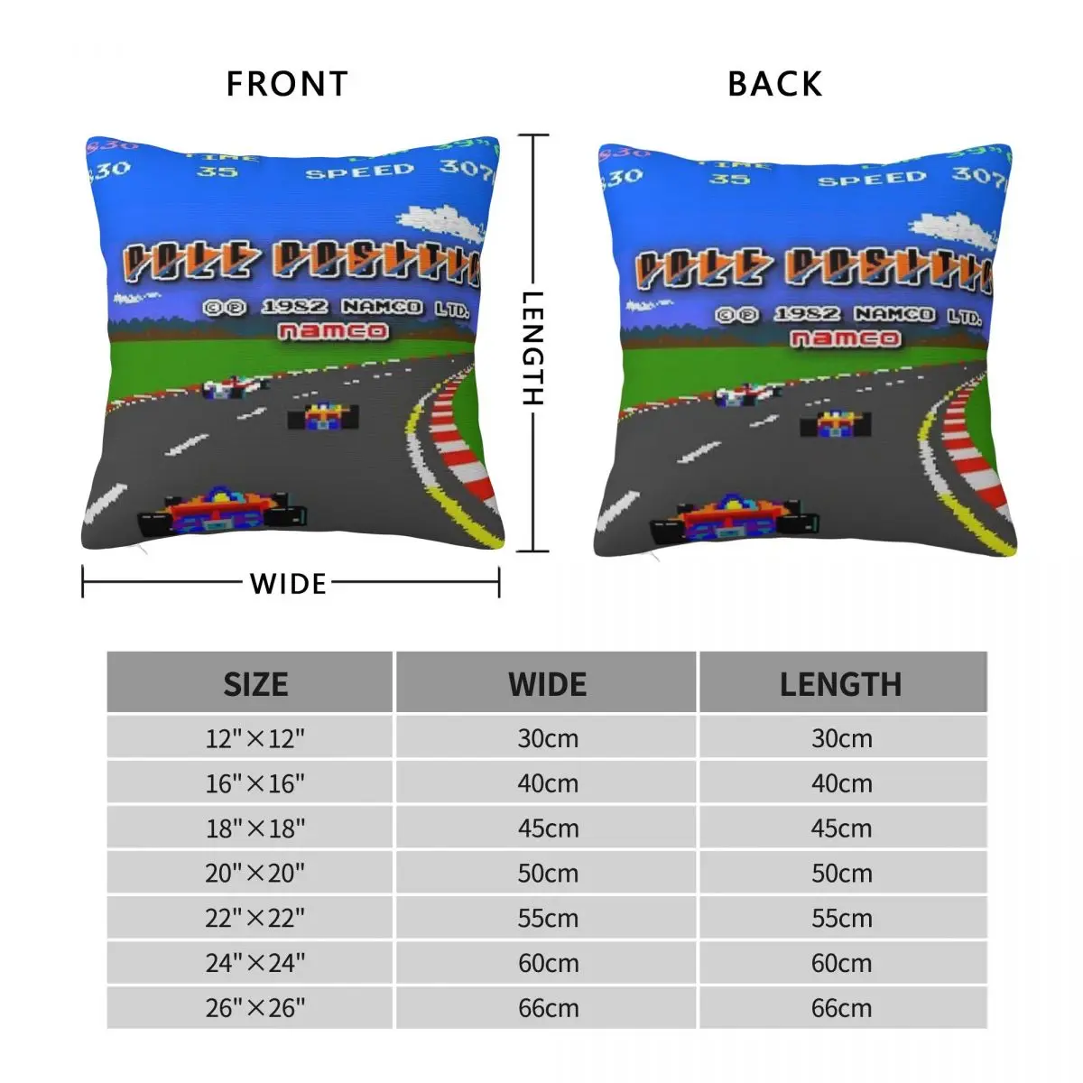 Pole Position Retro Game Square Pillowcase Polyester Linen Velvet Creative Zip Decor Throw Pillow Case Sofa Seater Cushion Cover
