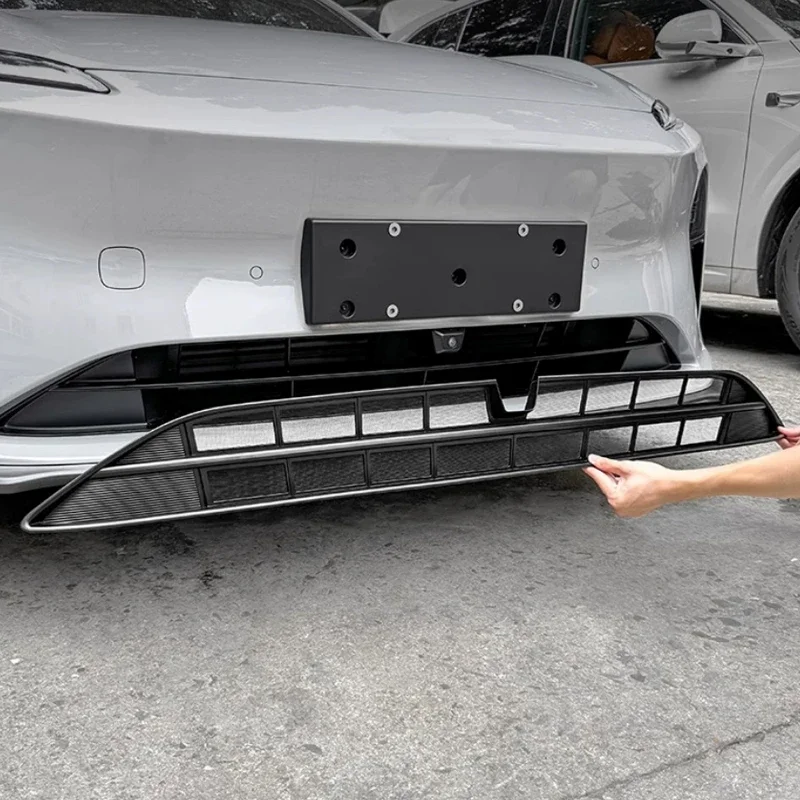 ABS Car Modify Front Bumper Center Intake Grille Cover For NIO ET5 ET5T 2023-2027 Auto Front Buckle Insect Proof Net Accessory