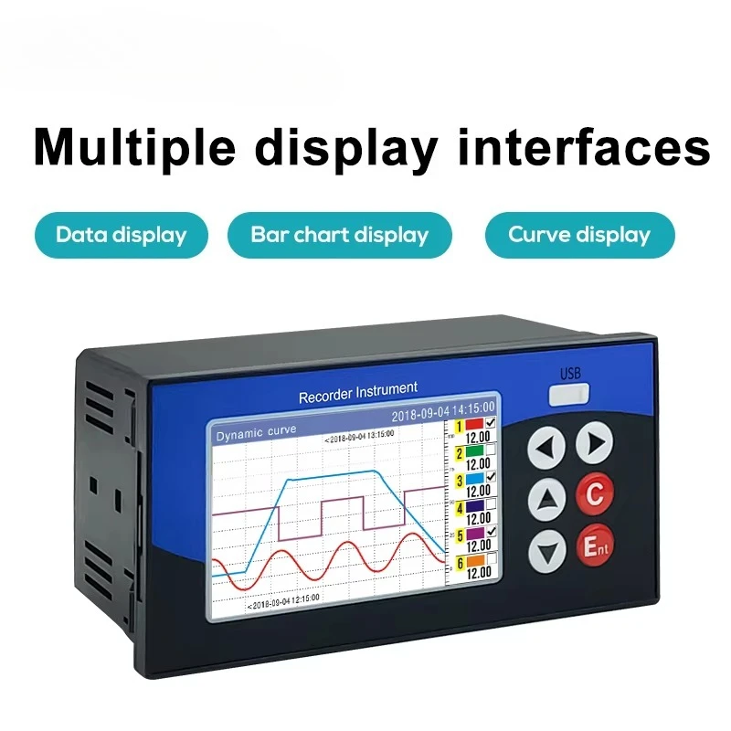 مسجل بيانات RS485 مسجل عالي الدقة الجهد الحالي مسجل درجة الحرارة والرطوبة