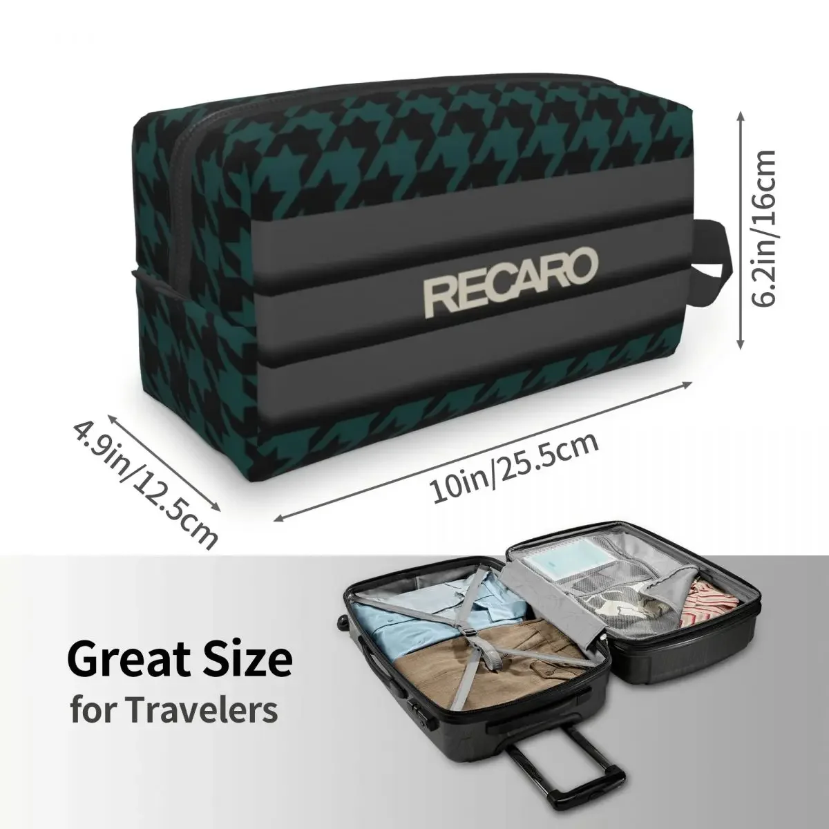 Travel Recaros Logo Toiletry Bag Portable Makeup Cosmetic Organizer Women Beauty Storage Dopp Kit Case