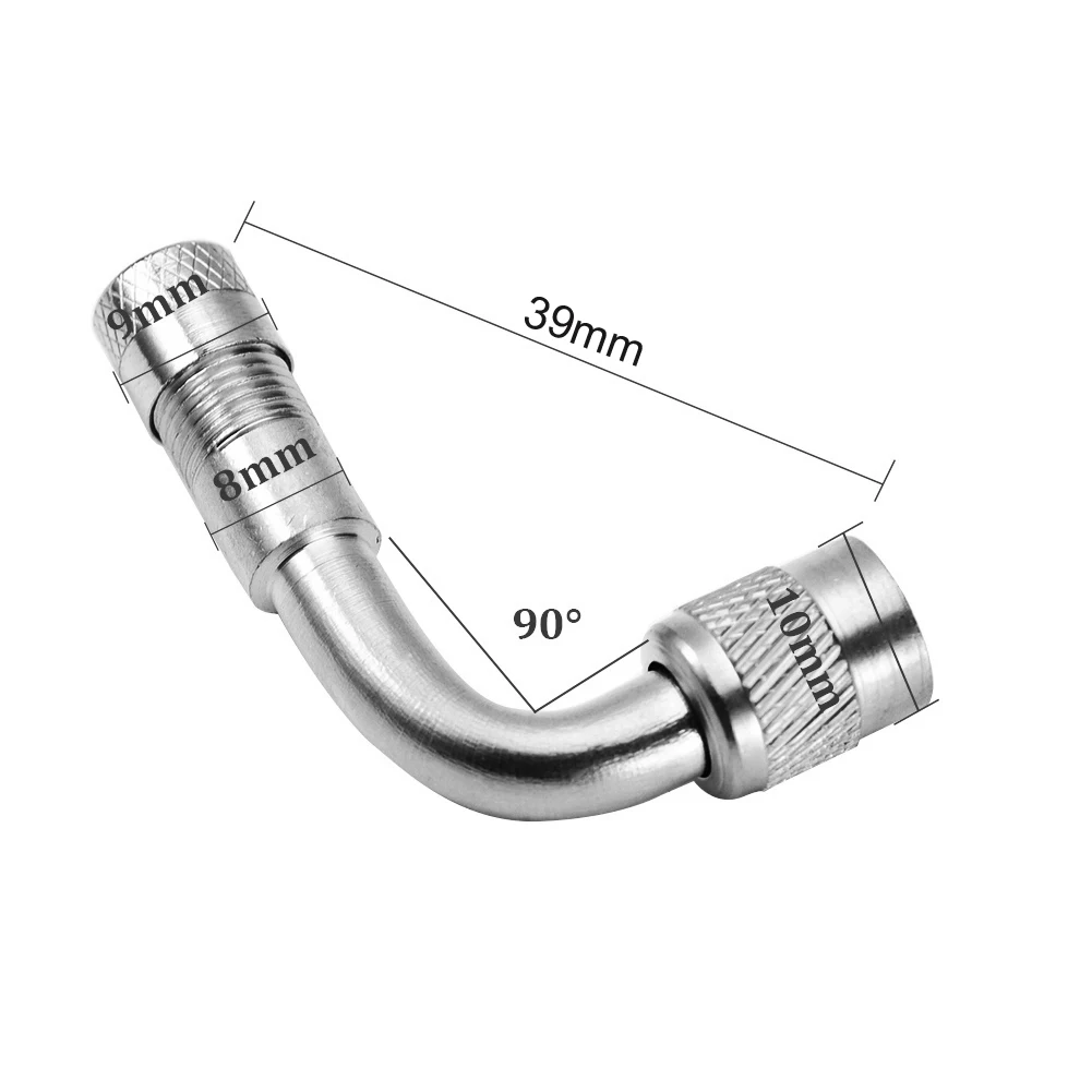 Motorcycle 90 Degree Angle Bent Valve Adapter Tyre Tube Copper Silver Valve Extension Adapter for Truck Car Moto Bike