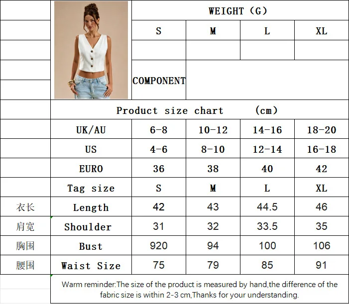 New Hot Style V Neck Sleeveless Top Women Back Cross Button Waist Slim Crop Vest - view 6