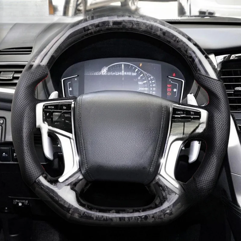 

For Mitsubishi Pajero L200 Forged Carbon Fiber & Hand-Stitched Leather Wheel