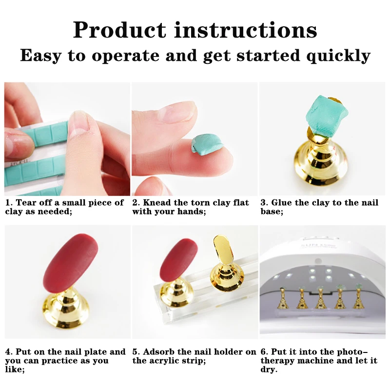 1 stks magnetische nail art houder stand acryl kristal display plank kleurrijke nagellak praktijk tool voor beginnende