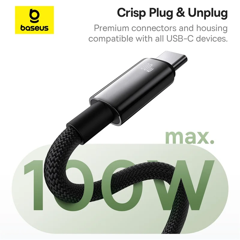 Baseus 마그네틱 USB C 타입 케이블, 화웨이, 샤오미, 삼성용, 슈퍼 차지 100W 고속 충전, USB C 충전기, 데이터 케이블 와이어 코드