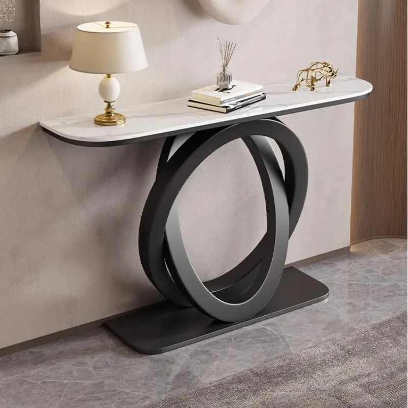

Italian-style entry cabinet modern light luxury living room against the wall entrance table corridor table rock slab case
