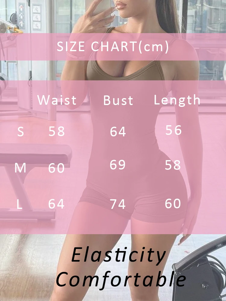 Yoga Jumpsuit for Women Short Sexy Bodycon Casual Fitness Sporty Playsuit Sleeveless Slim Activewear One Piece Exercise Jumpsuit