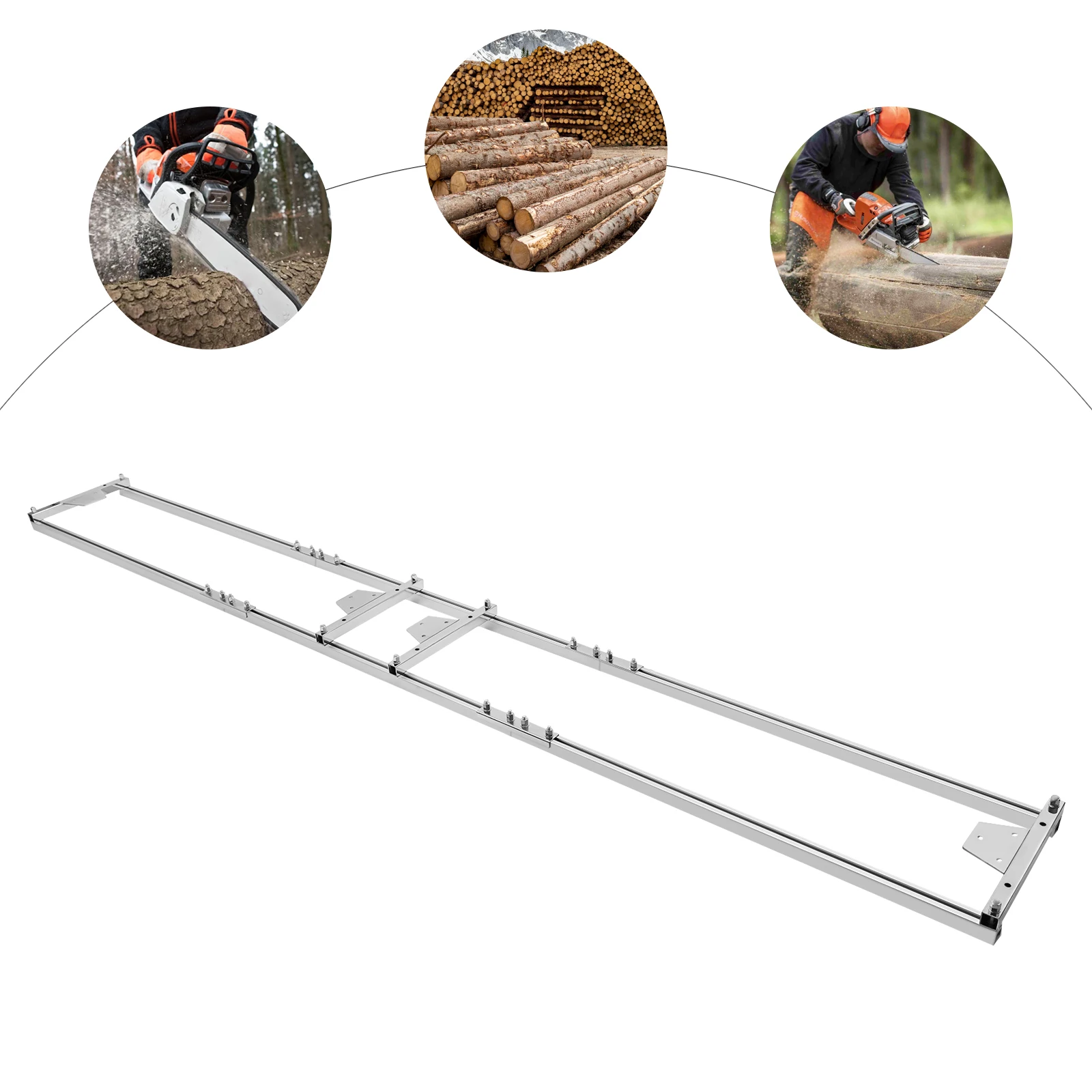 

Aluminum Alloy Chainsaw Mill Guide Rail 2.7M Adjustable Design Used with Chainsaw for Woodworking