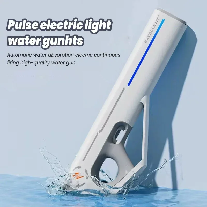 NEW Automatic Water Gun Toy With LED Water Absorption Electric Soaker High Pressure Spray Blaster Pool Toys for Kids Adult Boy