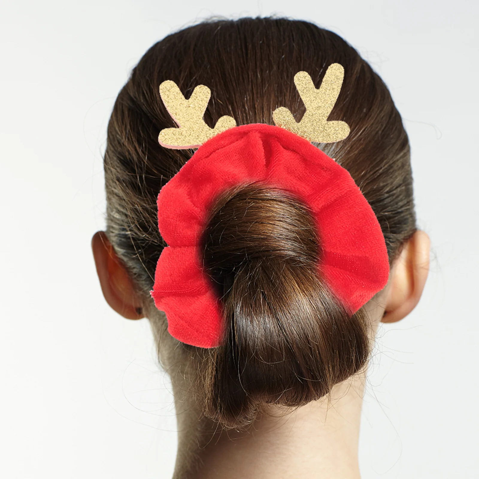 

3pcs Antlers Ties Lovely Ponytail Holders For Girls Women Christmas Decorative Hair Bands Soft Elastic Rubber Bands For Daily