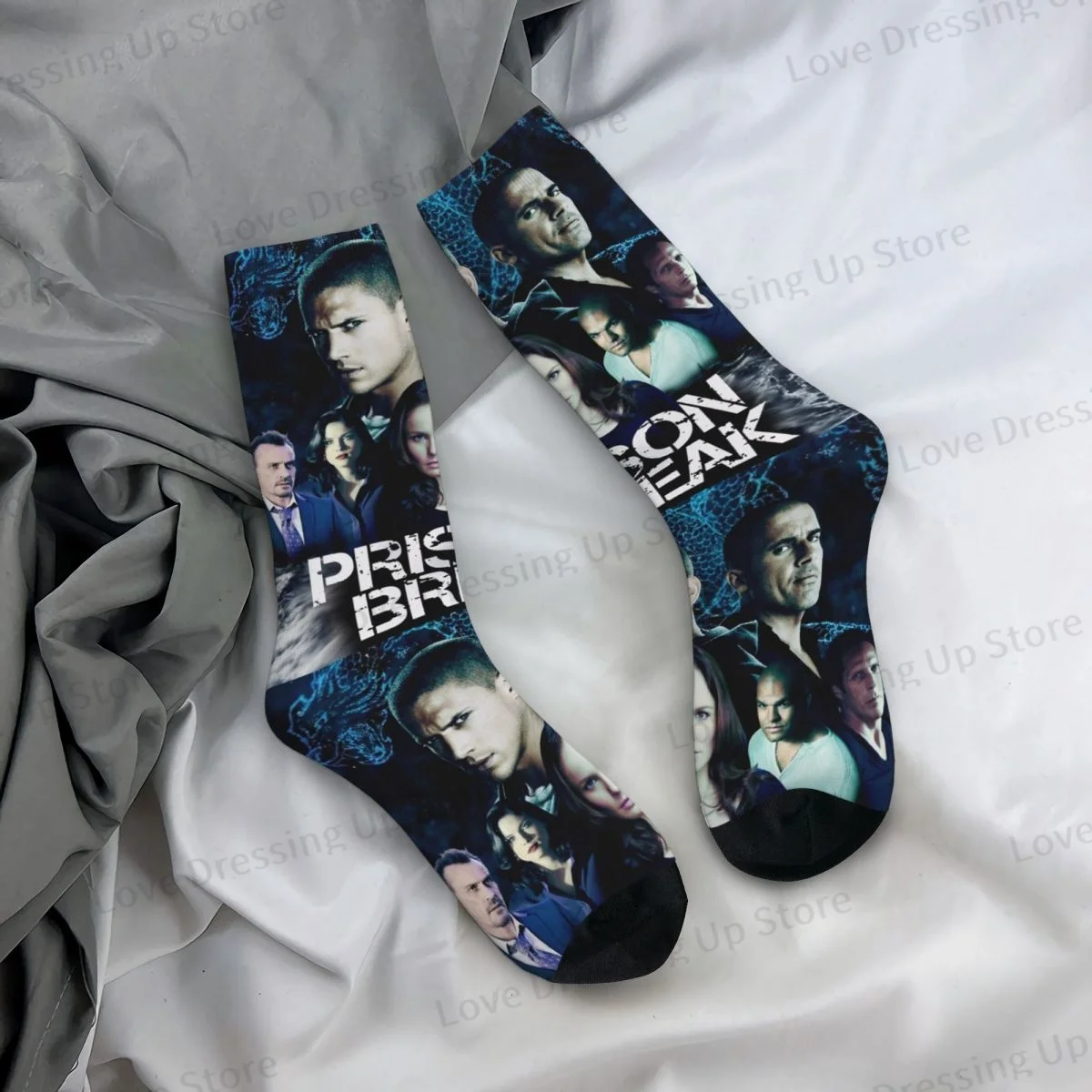 Prison Break Poster Men Women Socks Windproof Novelty Spring Summer Autumn Winter Stockings Gift