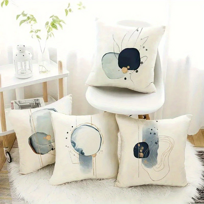 Boho Abstract Circle & Line Pillow Covers - Chic Decor for Nature - Inspired Homes