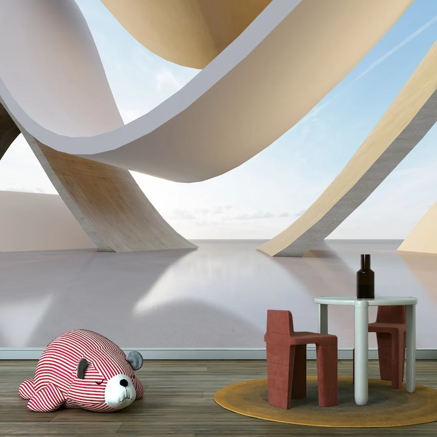 ورق جدران حديث قابل للتقشير واللصق من الفينيل ورق حائط لديكور المنزل وخلفيات لغرفة المعيشة بتصميم هندسي جدارية