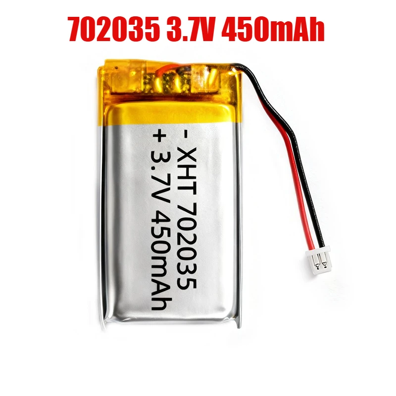 1-4pcs 702035 Battery 450mAh 3.7V Lithium Polymer Battery for Smart Watch Flashlight Electric Toy Speaker Headset Handheld Fans