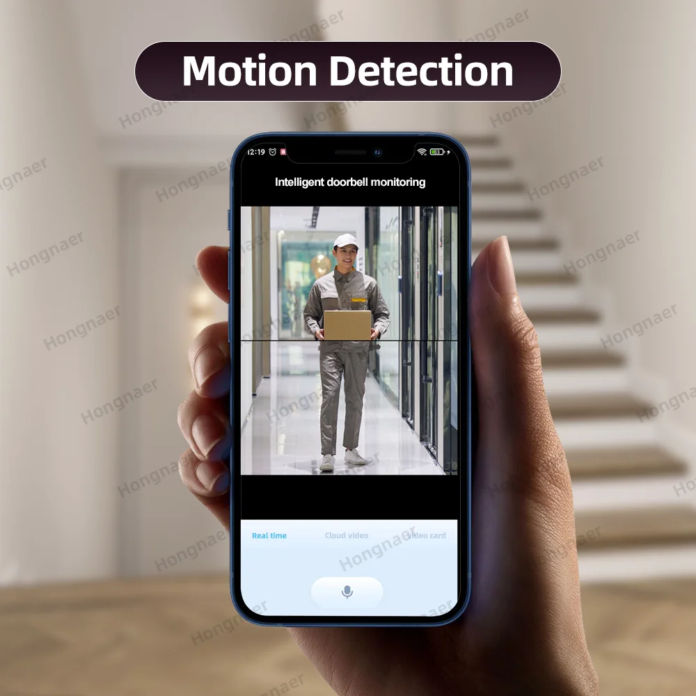 Hongnaer 4MP 2K 2 เลนส์ iCam365 2 Way Intercom Apartment Home Security WiFi แหวนสมาร์ทประตู Bell ไร้สาย WiFi Video Doorbell