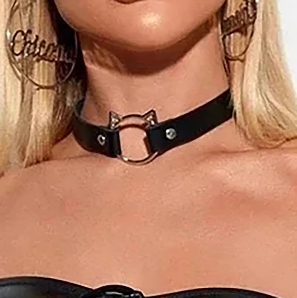 Women Fashion Leather Sexy Collar Necklaces Cat Shaped Adjustable Gothic Harajuku Choker Punk Bondage Women Neck Accessories