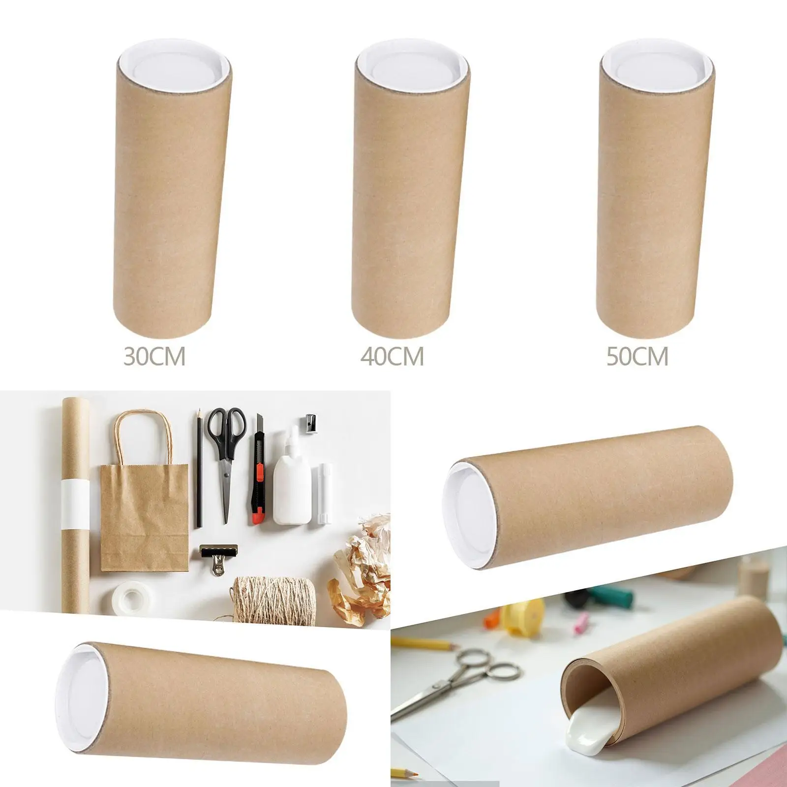 Mailing Tube Portable Poster Tube with End Caps Practical Storage for Documents Artwork and Paintings view 3