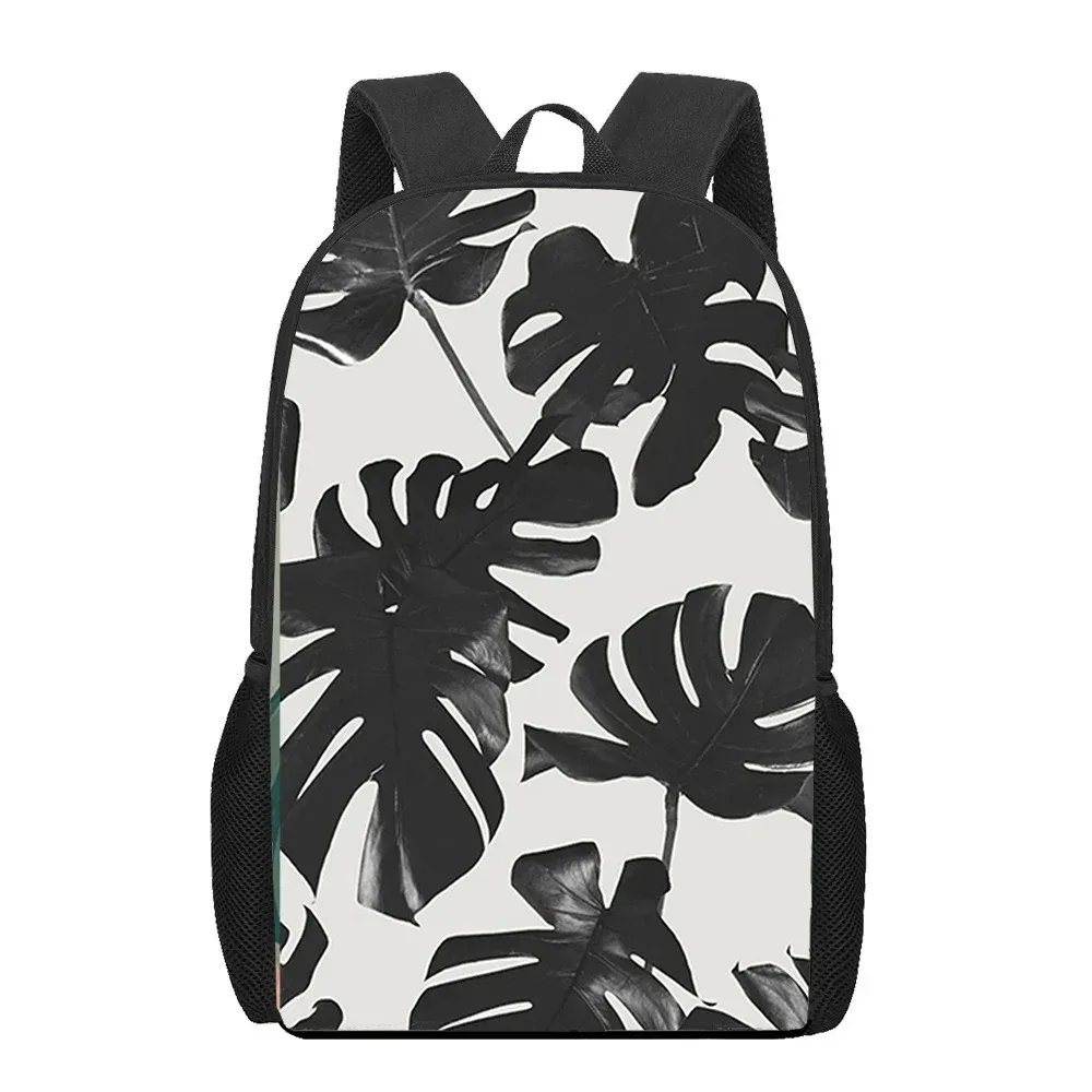 Retro Leaves 3D Print School Backpack for Boys Girls Teenager Kids Book Bag Casual Shoulder Bags 16Inch Satchel Mochila