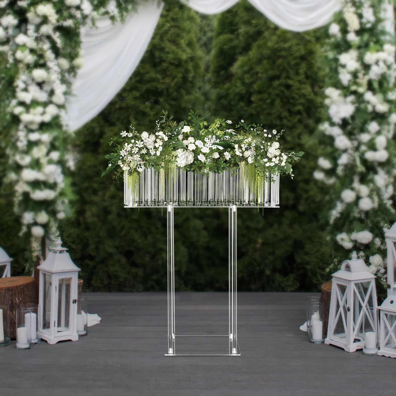 Acrylic Flower Stand Wedding Flowers Display Rack Modern for Wedding Decorations, Parties, Birthdays, Home Decor, Etc